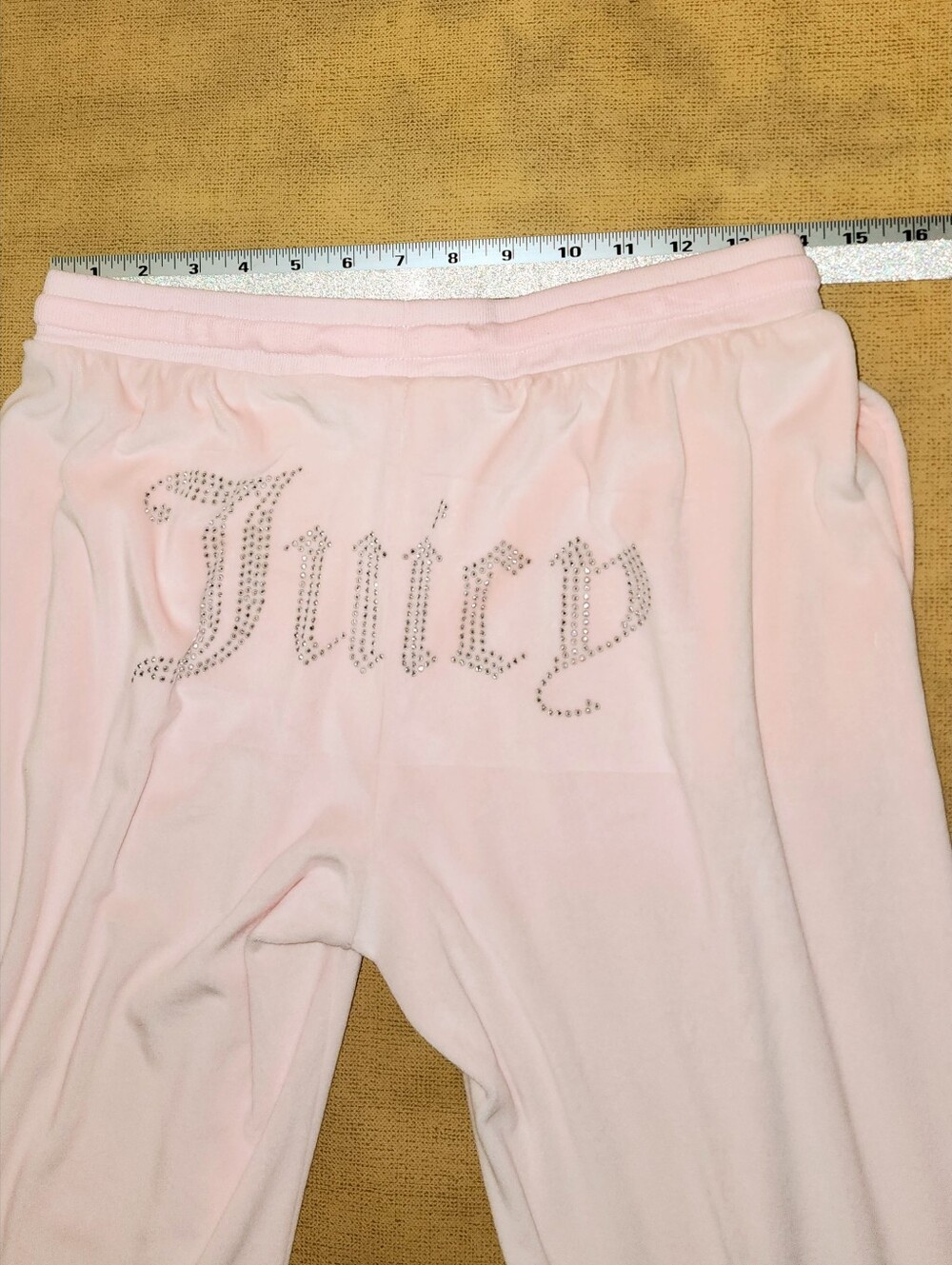 Juicy Couture Pink Velour Pants Bling Logo Y2k Style Women - Picture 4 of 13